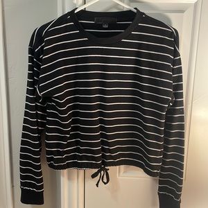 black and white striped sweater (cropped)